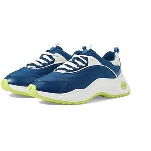 Michael Kors‎ Dara Sneakers Color Block Nylon Trainer Blue Sporty Neon Trim 7.5